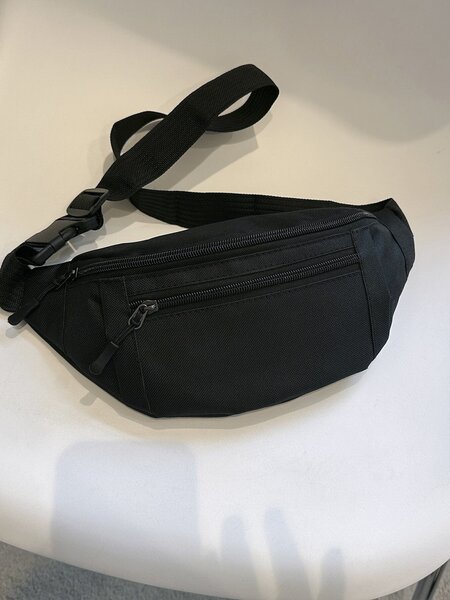 Musta vyötäröreppu vetoketjulla, minimalistinen Fanny Pack rintalaukku Crossbody Bag -laukku matkatyöhön Urheilu Holiday Essentials Lightweig