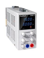 Digitaalinen laboratoriovirtalähde PeakTech® P 6075, 0-15 V /0-3 A DC hinta ja tiedot | Virtalähteet | hobbyhall.fi