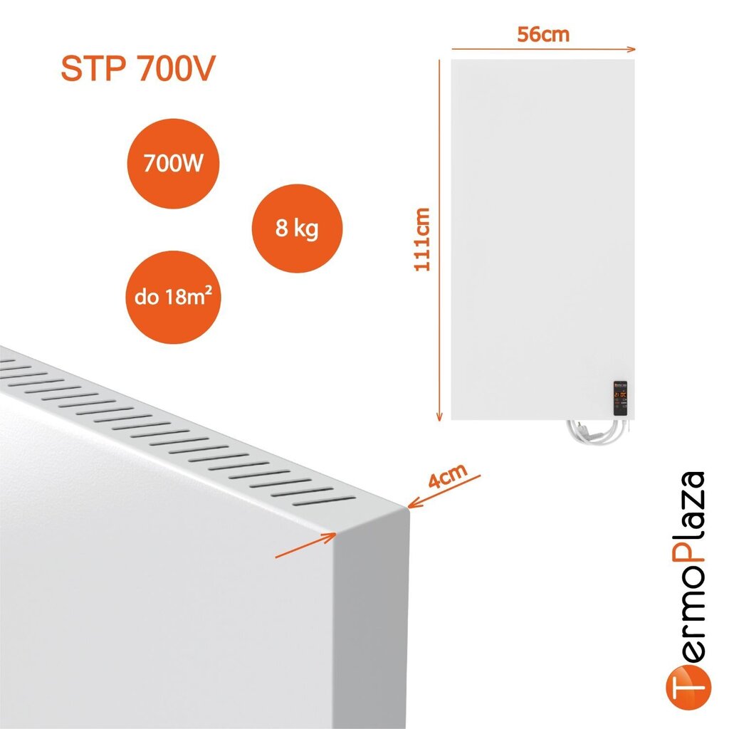 Lämmitin Termoplaza STP 700V pystytermostaatti, valkoinen hinta ja tiedot | Lämmittimet | hobbyhall.fi