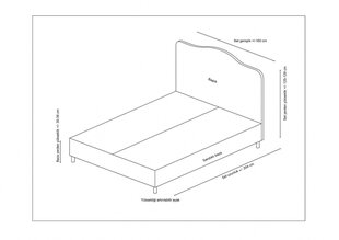 Sänky Asir Vassi 140x200 cm, ruskea hinta ja tiedot | Sängyt | hobbyhall.fi