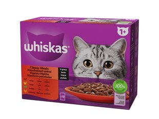 Whiskas kissanruoka, 12 x 85 g x 4 kpl hinta ja tiedot | Kissanruoka | hobbyhall.fi