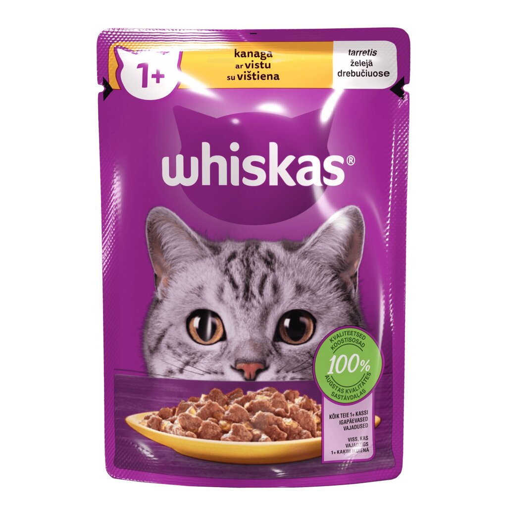 Whiskas kissanruoka, kanan kanssa, 85 g x 28 kpl hinta ja tiedot | Kissanruoka | hobbyhall.fi