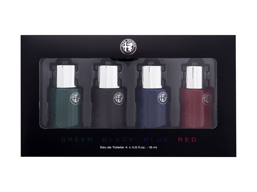 Alfa Romeo Green EDT miesten hajuvesi setti, 4x15 ml hinta ja tiedot | Naisten hajuvedet | hobbyhall.fi