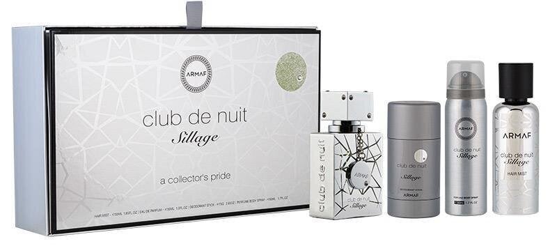 Sarja Armaf Club De Nuit Sillage miehille: Eau de Parfum, 30 ml + vartalosuihke, 50 ml + hiussuihke, 55 ml + kynädeodorantti, 75 g hinta ja tiedot | Miesten hajuvedet | hobbyhall.fi