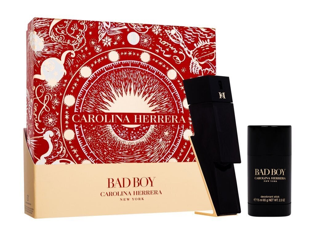 Sarja Carolina Herrera Bad Boy miehille: eau de toilette EDT, 50 ml + deodorantti, 75 ml hinta ja tiedot | Miesten hajuvedet | hobbyhall.fi