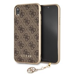 Kotelo Guess GUHCI61GF4GBR Hard Case 4G Charms Collection, sopii iPhone Xr:lle, ruskea hinta ja tiedot | Puhelimen kuoret ja kotelot | hobbyhall.fi