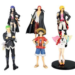 6 kpl 17cm One Piece Figure Theater Edition Film Red Robin Roronoa Zoro Luffy Nami Sanji Uta Anime Action Figurine hinta ja tiedot | Pienoismallit | hobbyhall.fi