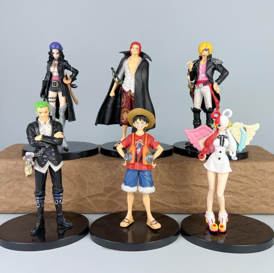 6 kpl 17cm One Piece Figure Theater Edition Film Red Robin Roronoa Zoro Luffy Nami Sanji Uta Anime Action Figurine hinta ja tiedot | Pienoismallit | hobbyhall.fi