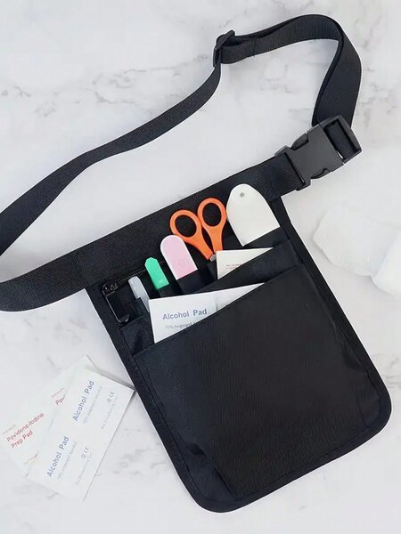 Casual Nurse Fanny Pack, monipuolinen työkaluvyöpussi, hyödyllinen säilytystasku, kevyt, kannettava, minimalistinen, yksivärinen, miehille ja naisille Wai