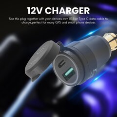 Moottoripyörän vedenpitävä pikalaturi USB Type-C -portilla 12V/24V Qc3.0 virtasovittimen Din-pistoke mustalle hinta ja tiedot | Paristolaturit | hobbyhall.fi