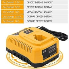 Dc9310 vaihtolaturi Dewalt Ni-cd & Ni-Mh akulle 7.2v-18v Dc9096 Dc9098 Dc9099 Dc9091 Dc9071 De9057 Dw9096 hinta ja tiedot | Paristolaturit | hobbyhall.fi