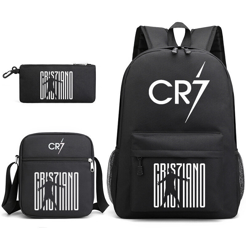 Trendikäs Cr7 3-osainen reppu Mochila Student Capacity hinta ja tiedot | Koulureput ja -laukut | hobbyhall.fi