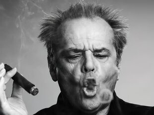 Kangasmaalausjuliste Jack Nicholson Sikarivalokuva Mustavalkoinen seinätaide ilman kehystä (40*60cm) Betterlifefg hinta ja tiedot | Juhlakoristeet | hobbyhall.fi