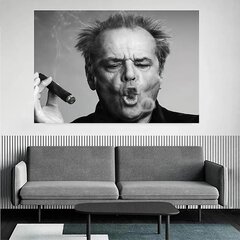 Kangasmaalausjuliste Jack Nicholson Sikarivalokuva Mustavalkoinen seinätaide ilman kehystä (40*60cm) Betterlifefg hinta ja tiedot | Juhlakoristeet | hobbyhall.fi