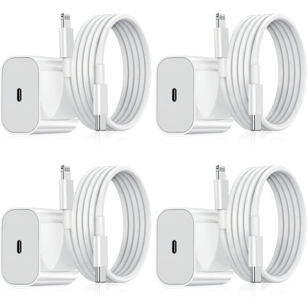 iPhone-laturi - Pikalaturi - Sovitin + Kaapeli 20W USB-C Valkoinen 4 kpl iPhone hinta ja tiedot | Paristolaturit | hobbyhall.fi