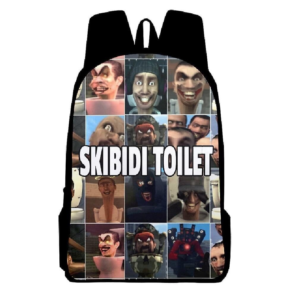 Skibidi wc painettu reppu lapsille hengittävä koulukirjalaukku suuri tilavuus kevyt reppu matkapäiväreppu lahja hinta ja tiedot | Koulureput ja -laukut | hobbyhall.fi