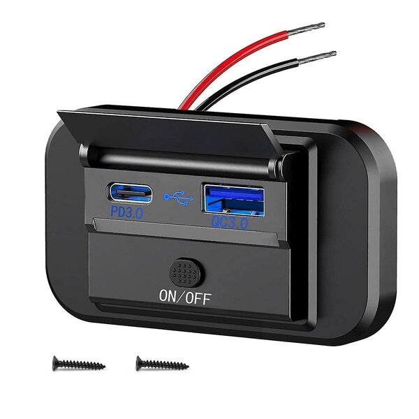 Kaksoispikalataus USB QC3.0 ja PD3.0 RV USB-ulostulo 12V USB-laturi Auton USB-portti 12 voltin USB-lähtöliitäntä Lisävarusteet