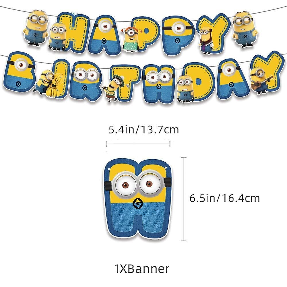 Sarjakuva Minions Syntymäpäiväjuhlatarvikkeet - 30 kpl Syntymäpäiväjuhlasuosikki Happy Birthday Banner Cake Topper Cupcake Topper Ilmapallot Poikien Tytölle hinta ja tiedot | Juhlakoristeet | hobbyhall.fi