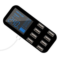 A9S nopea autolaturi 8-porttinen Multi USB LCD-näyttö puhelinlaturi 12V USB-keskitin puhelimen tabletin DVR:lle, musta hinta ja tiedot | Paristolaturit | hobbyhall.fi