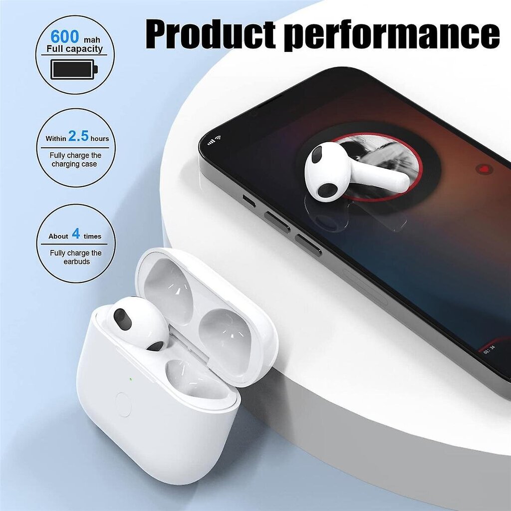 Kuulokkeiden laturin kotelo AirPods 3 -latauskotelolle 450 mah:n langaton latauskotelo Bluetooth Synkronointipikaparinmuodostuspainike hinta ja tiedot | Kuulokkeet | hobbyhall.fi