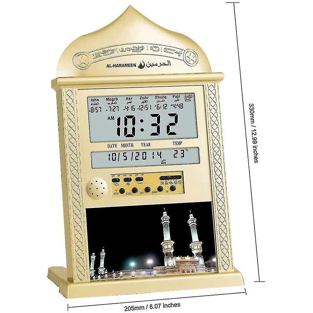 Azan-kello Athan-rukouskello Automaattinen Azan-seinärukouskello Islamic Muslim Gold hinta ja tiedot | Kelloradiot ja herätyskellot | hobbyhall.fi