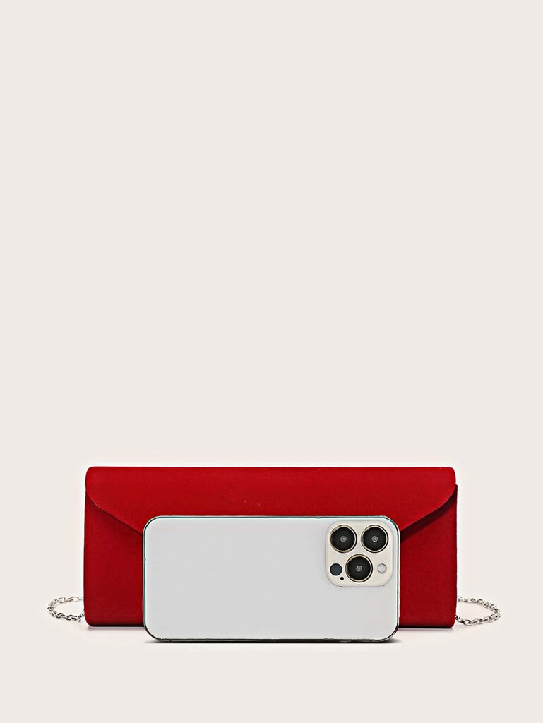 Red Velvet Clutch Bag V-muotoisella läppäsuojalla hinta ja tiedot | Naisten laukut | hobbyhall.fi