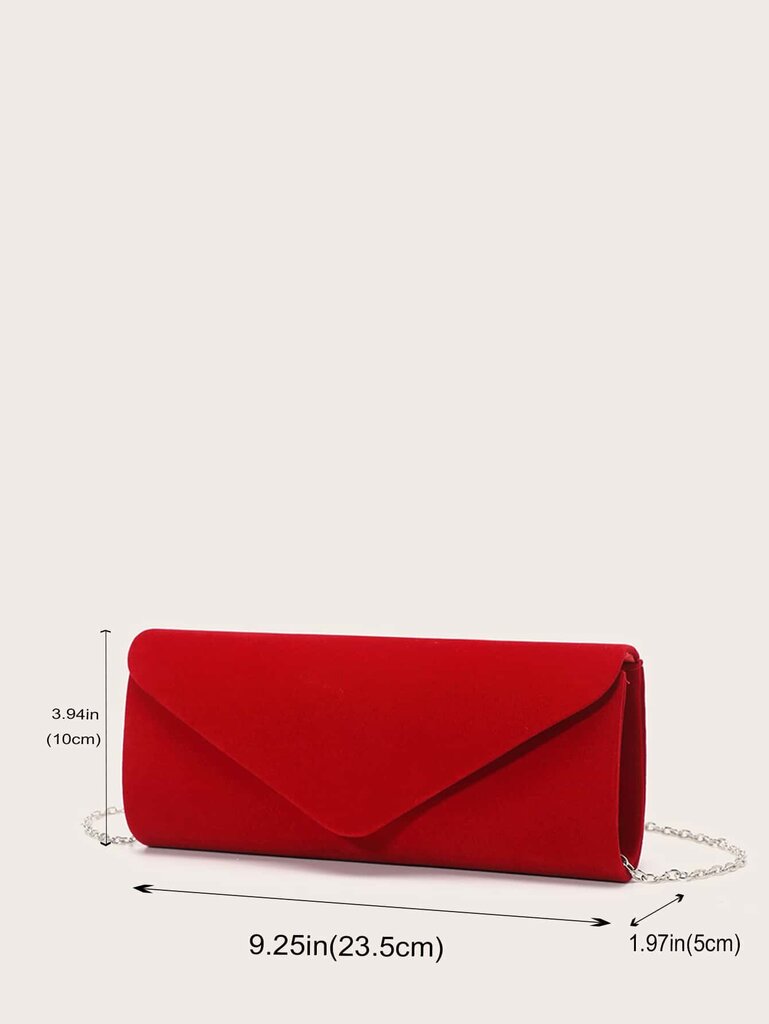 Red Velvet Clutch Bag V-muotoisella läppäsuojalla hinta ja tiedot | Naisten laukut | hobbyhall.fi