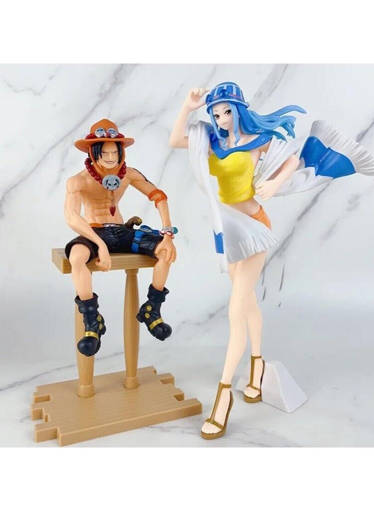 4 kpl Anime One Piece Luffy Ace Nami Hancock Figure Bar asento Istuma-asento Action Figure PVC Model Doll, 17-22cm hinta ja tiedot | Pienoismallit | hobbyhall.fi