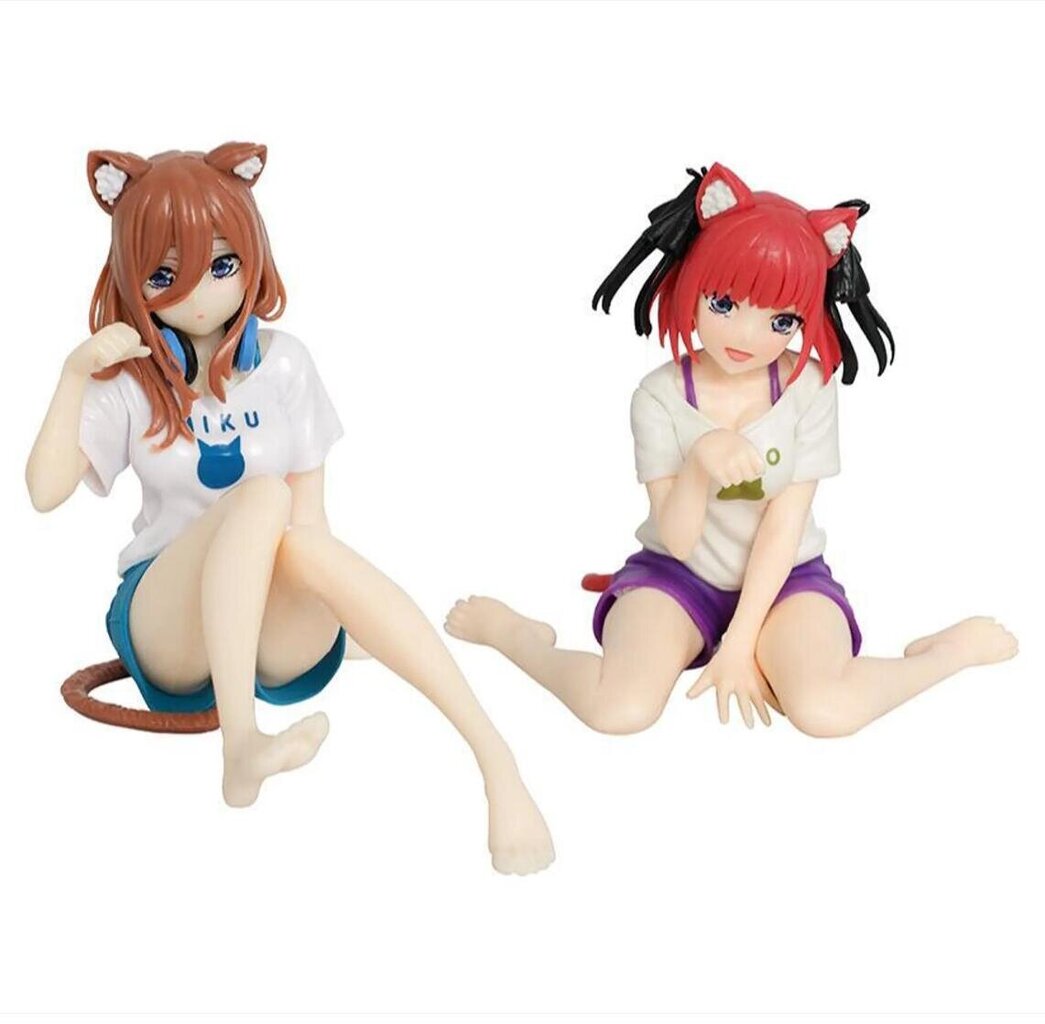 2 kpl Quintessential Quintuplets Figures Anime Nakano Miku Nino Figures Model 12cm Toy Kids Action Figure Miku Doll hinta ja tiedot | Pienoismallit | hobbyhall.fi