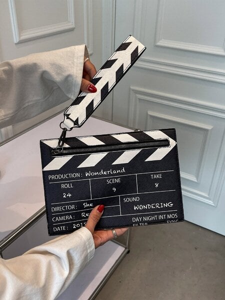 Kevyt, Business Casual Movie Clapperboard Design Neliönmuotoinen laukku Teinitytöille Naisten Yliopisto-opiskelijoille, Rookies & Toimihenkilöille Täydellinen Offi