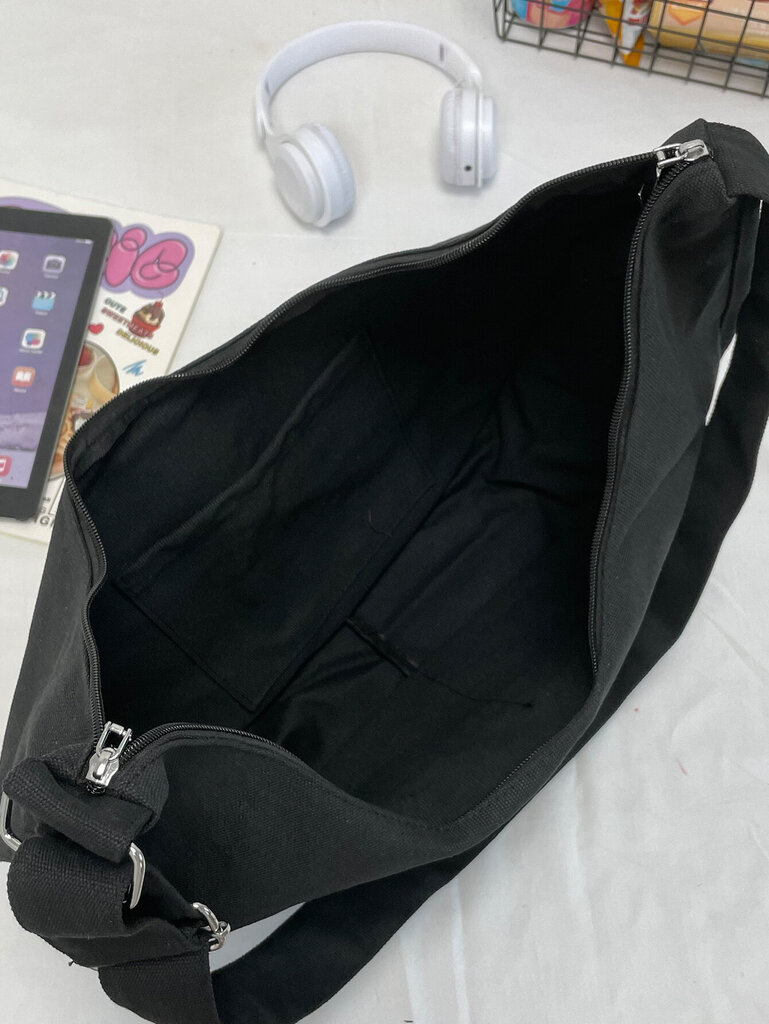 Japanilaistyylinen yksivärinen suuren kapasiteetin Hobo Bag olkalaukku, crossbody laukku, vyölaukku, cross body bag preppy tavaraa, klassinen, anime, hauska canvas nyyti hinta ja tiedot | Naisten laukut | hobbyhall.fi