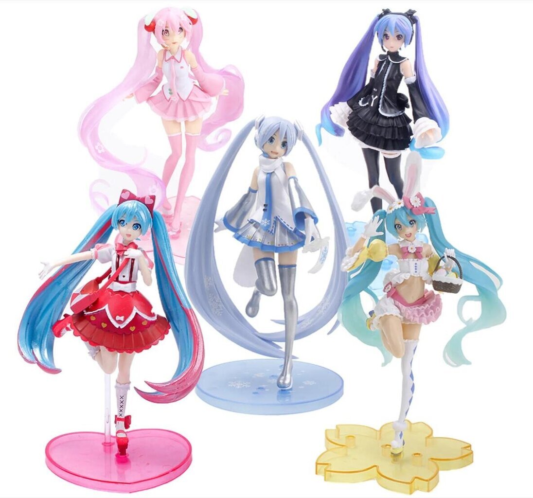 5 kpl 15cm-23cm Seksikäs tyttö Hatsune Miku Anime Figure Fashion Subclture Miku Action Figure hinta ja tiedot | Pienoismallit | hobbyhall.fi