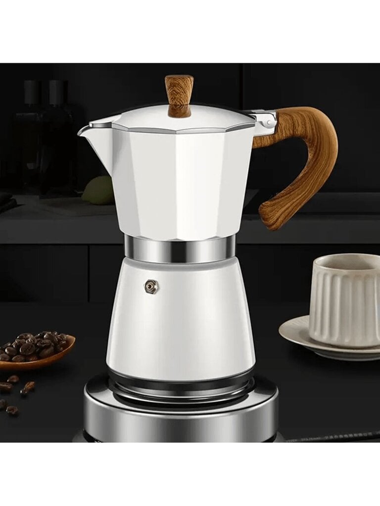 150/300 ml Moka Pot alumiininen espressokahvinkeitin Klassinen italialainen alumiininen Moka vedenkeitin puisella kahvalla hinta ja tiedot | Intiimipesutuotteet | hobbyhall.fi