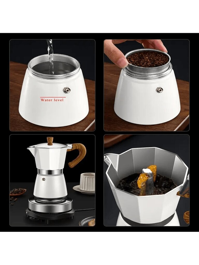 150/300 ml Moka Pot alumiininen espressokahvinkeitin Klassinen italialainen alumiininen Moka vedenkeitin puisella kahvalla hinta ja tiedot | Intiimipesutuotteet | hobbyhall.fi