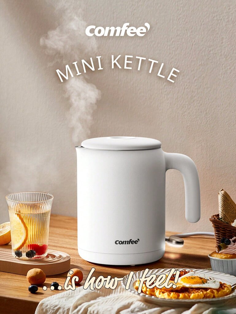 Comfee 800 W Mini vedenkeitin - 0,6 litran nopeasti kiehuva teekannu, jossa ruostumattomasta teräksestä valmistettu sisäpuoli, automaattinen sammutus, kiehumissuoja, kannettava ja helposti puhdistettava hinta ja tiedot | Intiimipesutuotteet | hobbyhall.fi