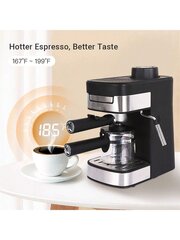 HOMM-kahvinkeitin, espressokeitin, höyryespressokahvinkeitin maidonvaahdottimella, uusi 1-4 kuppia Expresso Black hinta ja tiedot | Intiimipesutuotteet | hobbyhall.fi