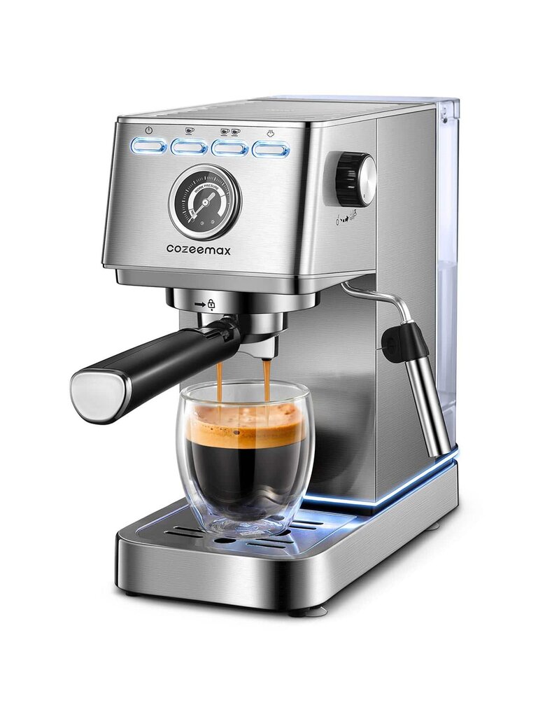 Cozeemax-espressokeitin, 20 baarin kompakti espresso- ja cappuccinokeitin maidonvaahdottimella, ammattimainen espressokeitin cappuccinolle ja hinta ja tiedot | Intiimipesutuotteet | hobbyhall.fi