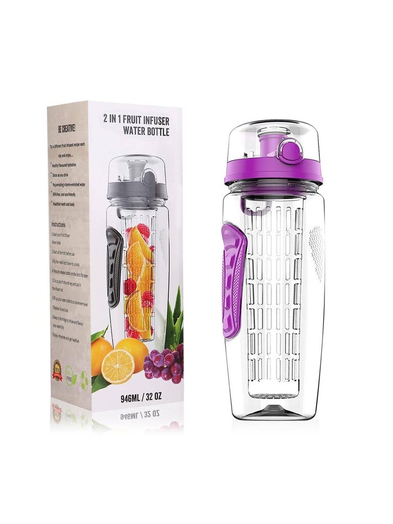 HOMM 32 OZ Fruit Infuser -vesipullo, BPA-vapaa Fruit Infuusio -urheilupullo, vuotamaton, kuntosalille, retkeilyyn ja matkoille hinta ja tiedot | Intiimipesutuotteet | hobbyhall.fi