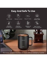 Vsitoo S3 Lämpötilansäädin Smart Mug 2 Kannella, Itsekuumeneva kahvimuki 10 Oz, LED-näyttö, 90 minuutin akunkesto - Sovellus- ja manuaalisesti ohjattu lämmitetty kahvi hinta ja tiedot | Intiimipesutuotteet | hobbyhall.fi