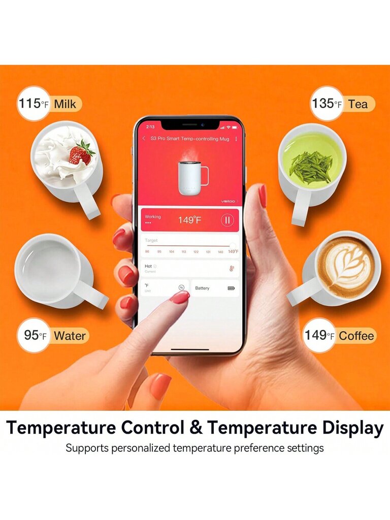 Vsitoo S3pro Älykäs lämpötilansäätömuki 2 kannella, itsestään lämpenevä kahvimuki 14 unssia, akunkesto 90 min - APP & manuaalisesti ohjattu lämmitetty kahvimuki hinta ja tiedot | Intiimipesutuotteet | hobbyhall.fi