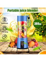 Henkilökohtainen kannettava tehosekoitin, minimehusekoitin, USB-ladattava pienikokoinen tehosekoitin smoothieille ja pirtelöille, mini Juicer Cup Travel 380 ml, mehu, maito, 5 hinta ja tiedot | Intiimipesutuotteet | hobbyhall.fi