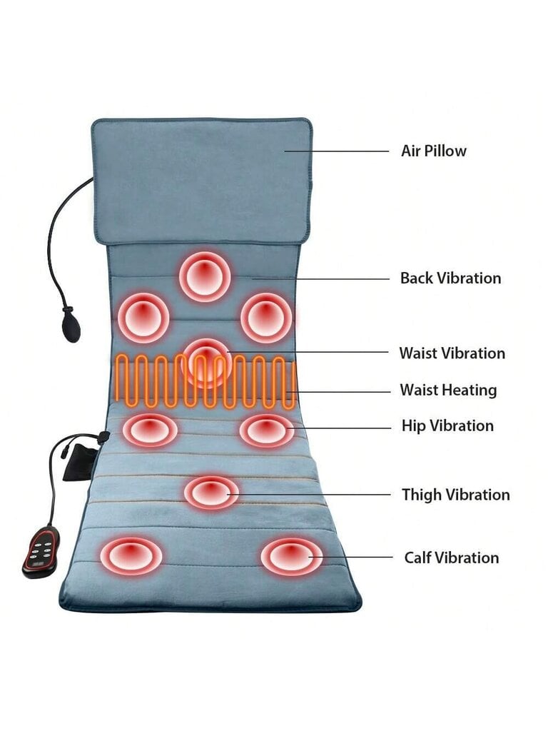 Koko vartalohierontamatto lämmöllä ja tyynyllä, niskan vyötäröllä monitoiminen hierontatyyny - 9 tärinämoottoria vyötärölämmitystyynyn turvatyynyn hieronta hinta ja tiedot | Intiimipesutuotteet | hobbyhall.fi