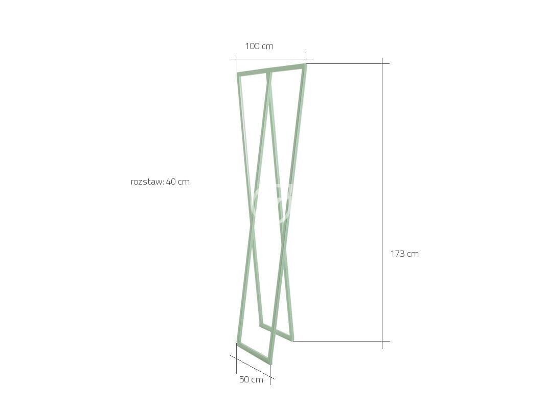 Vaateteline Sabu, 173x100 cm, vihreä hinta ja tiedot | Naulakot | hobbyhall.fi