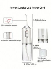 1 kpl ladattava kannettava kädessä pidettävä johdoton hampaiden puhdistusaine, sähköinen vesiflosser-suunhuuhtelulaite, jossa on 3 tilaa ja 4 suutinta kotisuunhoitoon hinta ja tiedot | Intiimipesutuotteet | hobbyhall.fi