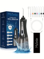 MySmile Tehokas johdoton 350 ml Water Flosser Kannettava OLED-näytöllinen suuhuuhtelulaite, jossa on 5 painetilaa, 8 vaihdettavaa suutinta ja säilytyspussi hinta ja tiedot | Intiimipesutuotteet | hobbyhall.fi