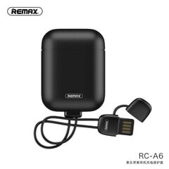 Remax AirPods Case Silica Gel Protector Airpods 1/2 + USB Lightning kaapeli / koukku musta hinta ja tiedot | Kuulokkeet | hobbyhall.fi