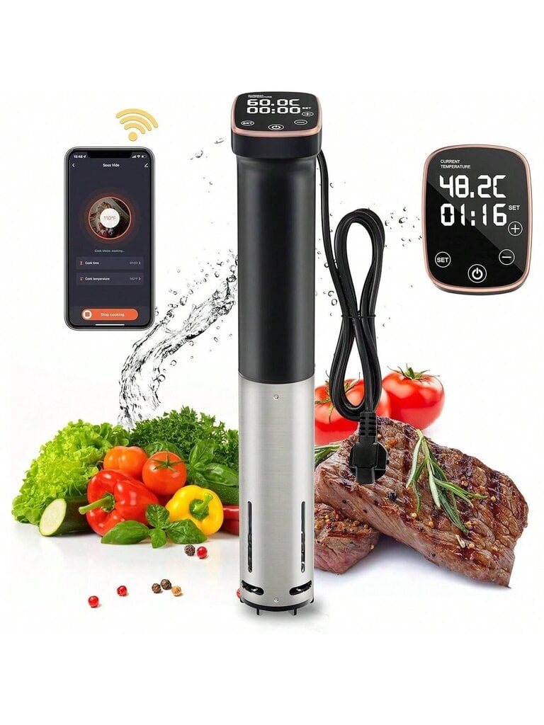 Sous Vide -liesi, Wifi Sous Vide -koneliesi, IPX7 vedenpitävä, 1100 W nopeasti lämpenevä upotuskiertovesipumppu resepteillä APP:ssa, tarkka lämpötila ja hinta ja tiedot | Intiimipesutuotteet | hobbyhall.fi