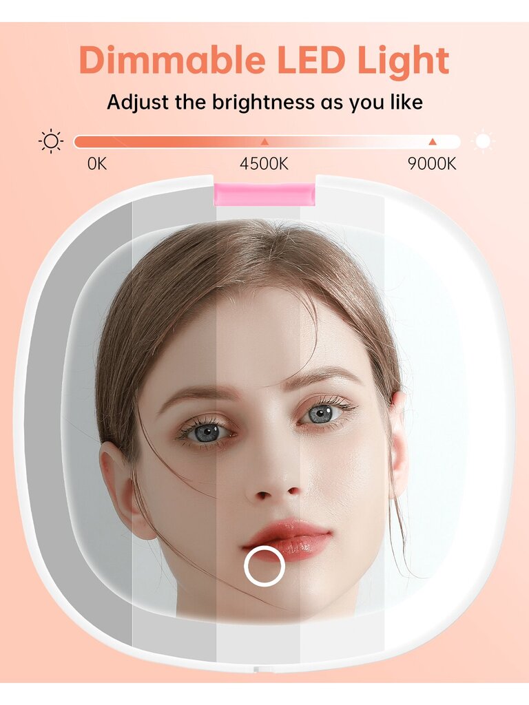 Gospire 3,9" ladattava matkameikkipeili valolla ja suurennuksella 10x, 3 vaaleaa väriä ja säädettävä kirkkaus, magneettinen sulku ja muistifu hinta ja tiedot | Intiimipesutuotteet | hobbyhall.fi