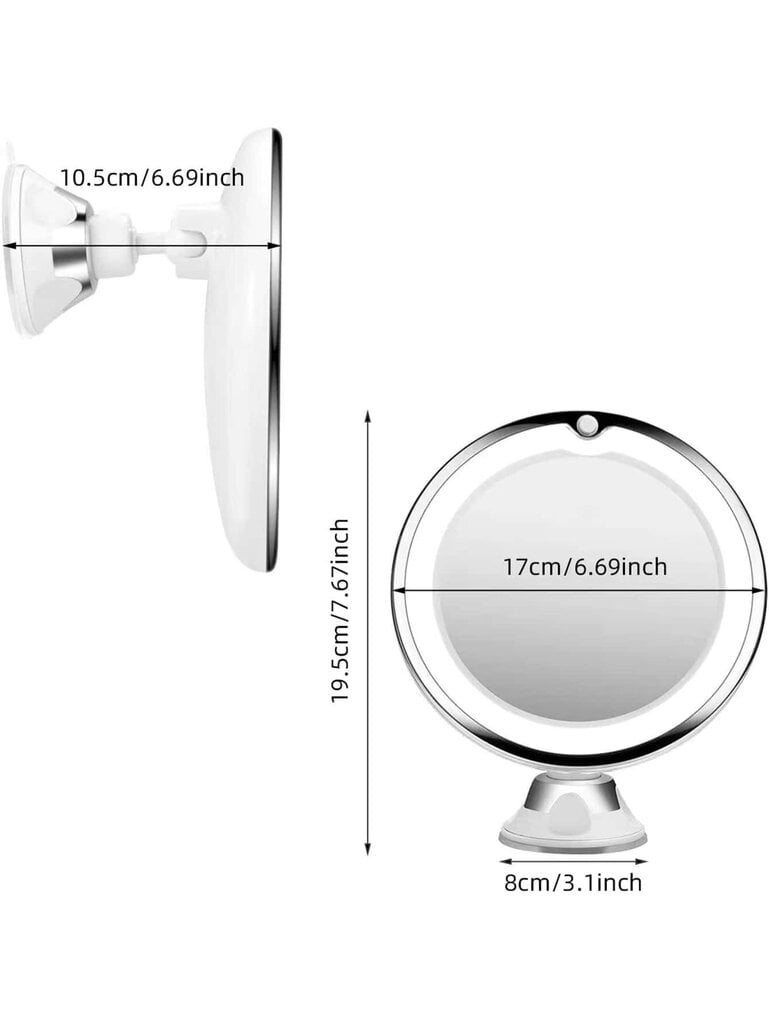 1kpl 10x suurentava taitettava meikkipeili LED-valolla hinta ja tiedot | Intiimipesutuotteet | hobbyhall.fi