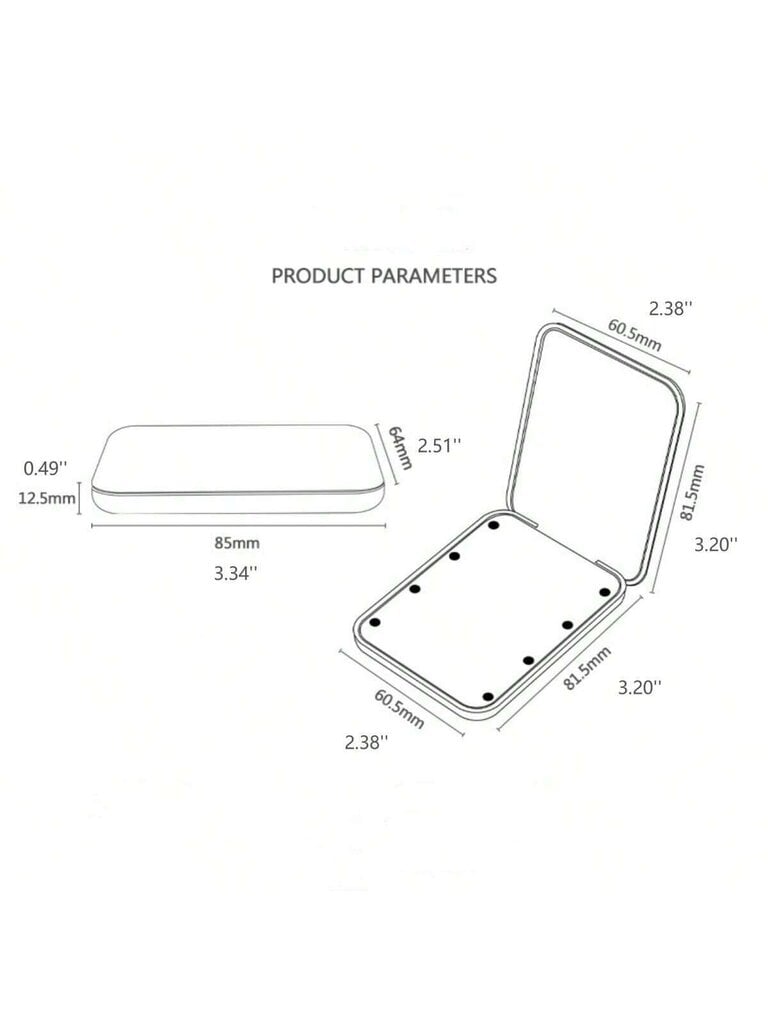 Taskupeili 2x suurentava 8 LED Mini Travel Compact meikkipeili valolla, kaksipuolinen kannettava taitettava kädessä pidettävä valaistuspeili, lahja tytölle Wo hinta ja tiedot | Intiimipesutuotteet | hobbyhall.fi